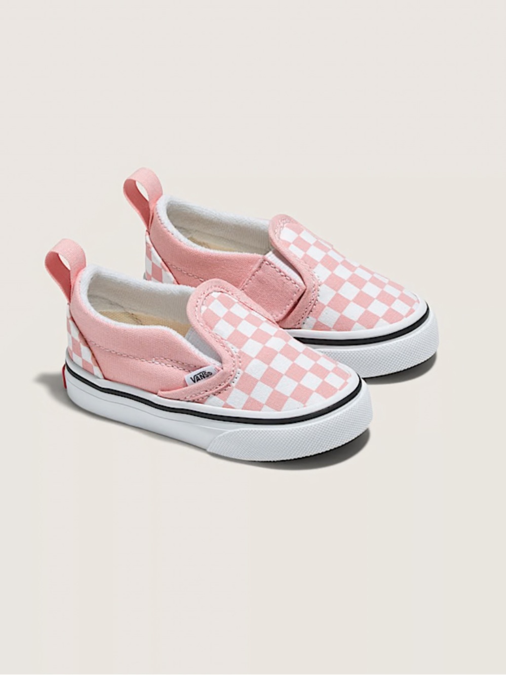 Vans Toddler Pink & White Checkerboard Slip On Shoes